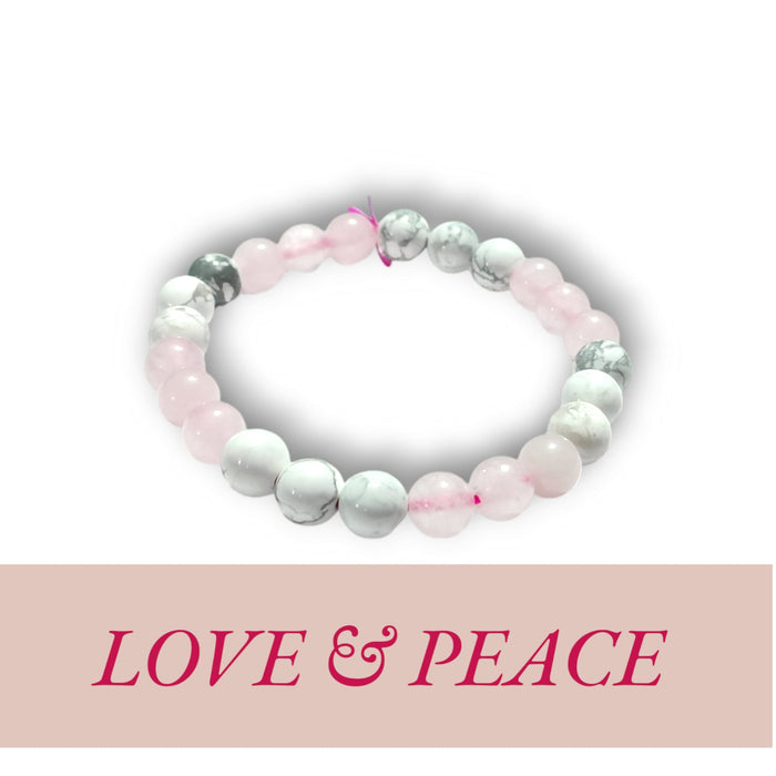 Rose Quartz & Howlite Bracelet | Love, Peace & Emotional Harmony 🌸