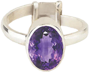 Adjustable Amethyst Kathaila Silver Ring - Saturn's Serenity | Brahmatells - BrahmatellsStore