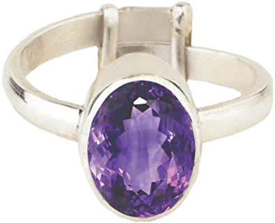 Adjustable Amethyst Kathaila Silver Ring - Saturn's Serenity | Brahmatells - BrahmatellsStore