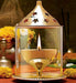 Akhand Diya with Borosilicate Glass (Brass Diya) (Golden ) - BrahmatellsStore