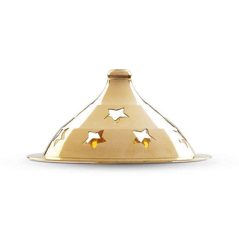 Akhand Diya with Borosilicate Glass (Brass Diya) (Golden ) - BrahmatellsStore