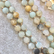 Amazonite Crystal Mala Necklace - Handmade Japamala | Brahmatells - BrahmatellsStore