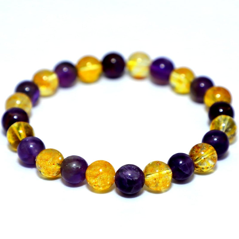 Amethyst & Citrine Healing Bracelet | Unisex Money Magnet Bracelet - BrahmatellsStore