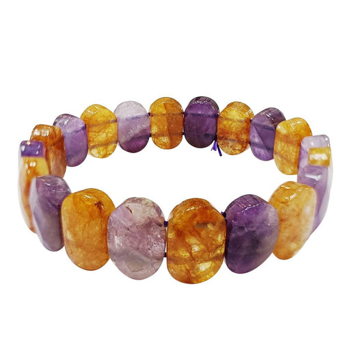 Amethyst & Citrine Oval Faceted Healing Bracelet | Brahmatells - BrahmatellsStore