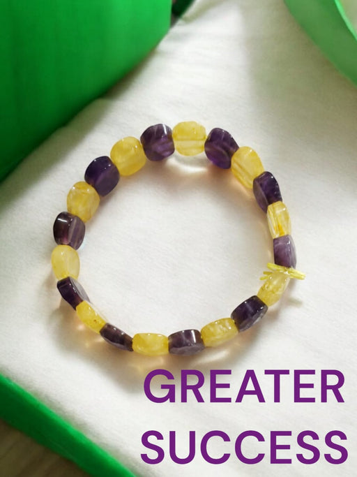 Amethyst & Citrine Oval Faceted Healing Bracelet | Brahmatells - BrahmatellsStore