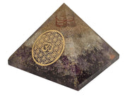 Amethyst & Clear Quartz Pyramid Yoga Meditation Crystal - BrahmatellsStore