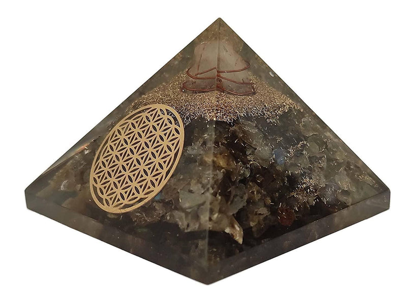 Amethyst & Clear Quartz Pyramid Yoga Meditation Crystal - BrahmatellsStore