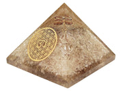 Amethyst & Clear Quartz Pyramid Yoga Meditation Crystal - BrahmatellsStore