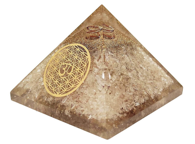 Amethyst & Clear Quartz Pyramid Yoga Meditation Crystal - BrahmatellsStore