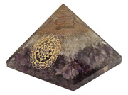 Amethyst & Clear Quartz Pyramid Yoga Meditation Crystal - BrahmatellsStore