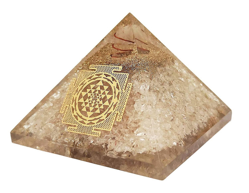 Amethyst & Clear Quartz Pyramid Yoga Meditation Crystal - BrahmatellsStore