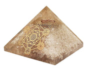 Amethyst & Clear Quartz Pyramid Yoga Meditation Crystal - BrahmatellsStore