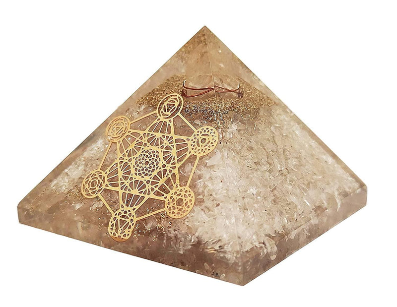 Amethyst & Clear Quartz Pyramid Yoga Meditation Crystal - BrahmatellsStore