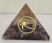 Amethyst & Clear Quartz Pyramid Yoga Meditation Crystal - BrahmatellsStore