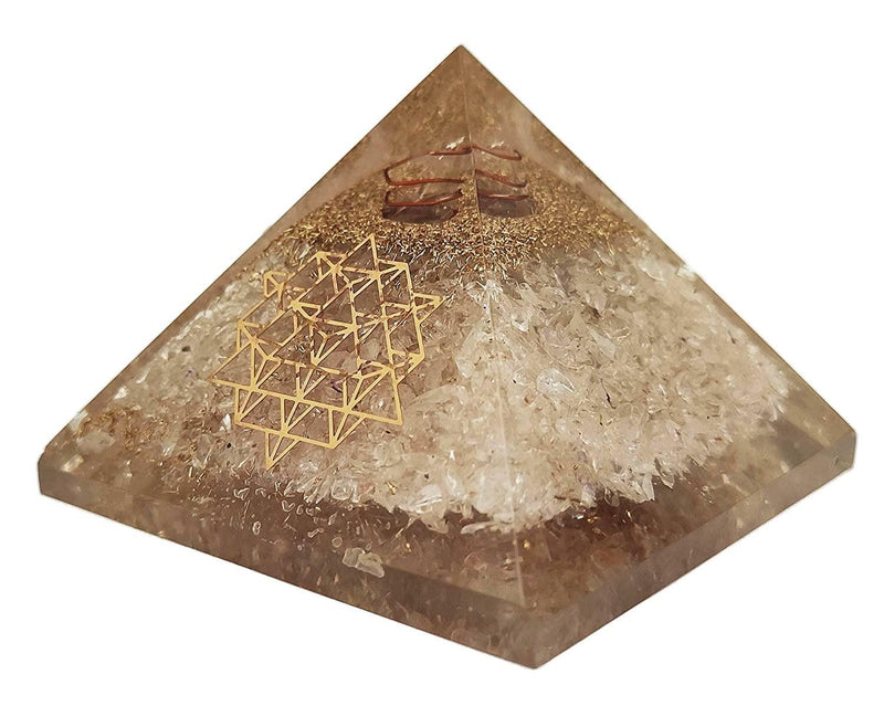 Amethyst & Clear Quartz Pyramid Yoga Meditation Crystal - BrahmatellsStore