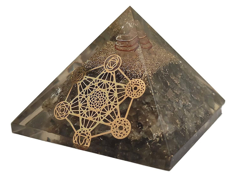 Amethyst & Clear Quartz Pyramid Yoga Meditation Crystal - BrahmatellsStore