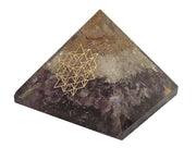 Amethyst & Clear Quartz Pyramid Yoga Meditation Crystal - BrahmatellsStore