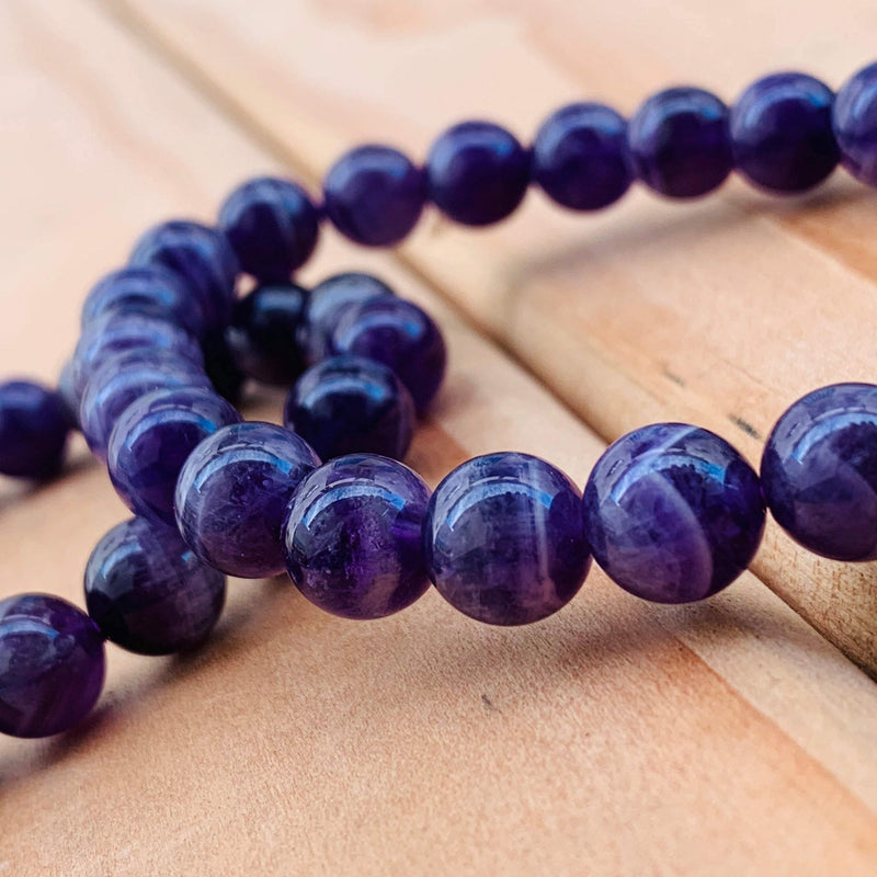 Amethyst Beads Bracelet for Mindfulness & Balance | Brahmatells - BrahmatellsStore