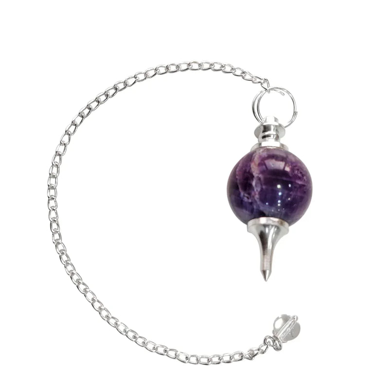 Amethyst Crystal Ball Pendulum for Dowsing & Healing | Brahmatells - BrahmatellsStore