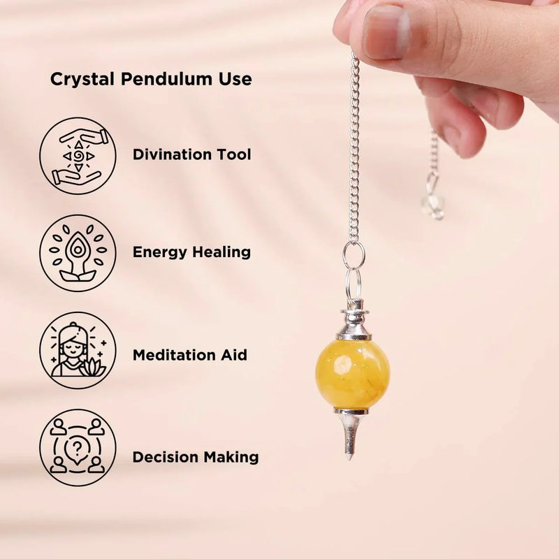 Amethyst Crystal Ball Pendulum for Dowsing & Healing | Brahmatells - BrahmatellsStore