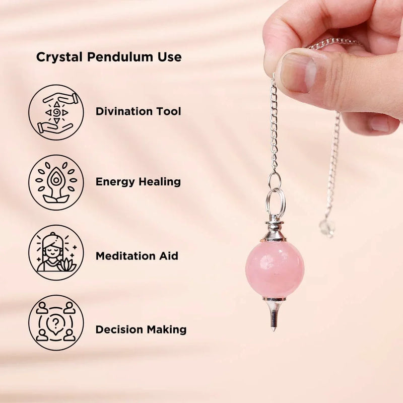 Amethyst Crystal Ball Pendulum for Dowsing & Healing | Brahmatells - BrahmatellsStore