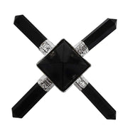 Amethyst Generator Reiki Energy Generator Pyramid,4 Point Amethyst Energy Generator,Energy Generator Tool with Pyramid,Amethyst Pyramid with Four Pencil Energy Generato - BrahmatellsStore