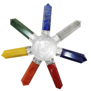 Amethyst Generator Reiki Energy Generator Pyramid,4 Point Amethyst Energy Generator,Energy Generator Tool with Pyramid,Amethyst Pyramid with Four Pencil Energy Generato - BrahmatellsStore