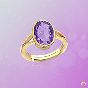 Amethyst Kathaila Oval Ring - Saturn's Serenity Stone | Brahmatells - BrahmatellsStore