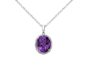 Amethyst Kathaila Round Silver Pendant: Saturn's Elegance | Brahmatells - BrahmatellsStore