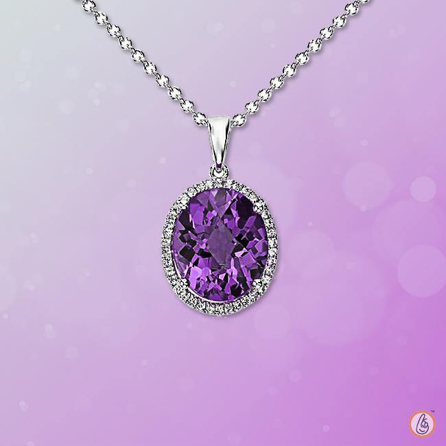 Amethyst Kathaila Round Silver Pendant: Saturn's Elegance | Brahmatells - BrahmatellsStore