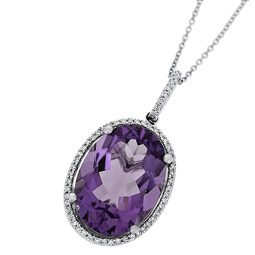Amethyst Kathaila Silver Pendant: Saturn's Harmony | Brahmatells - BrahmatellsStore