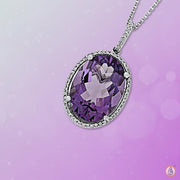 Amethyst Kathaila Silver Pendant: Saturn's Harmony | Brahmatells - BrahmatellsStore