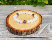 Angel Bracelet with Snow Quartz & Faceted Amethyst | Brahmatells - BrahmatellsStore