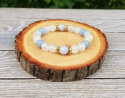 Aquamarine & Selenite Calming Spiritual Bracelet | Brahmatells - BrahmatellsStore