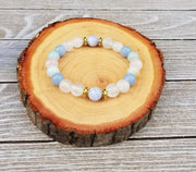 Aquamarine & Selenite Calming Spiritual Bracelet | Brahmatells - BrahmatellsStore