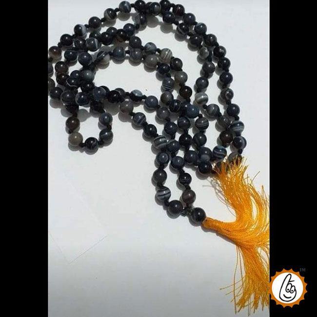 Black Hakik Mala for Spiritual Protection & Emotional Balance - Brahmatells - BrahmatellsStore