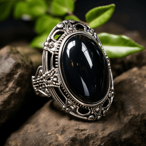 Black Obsidian Adjustable Ring - Grounding & Healing | Brahmatells - BrahmatellsStore