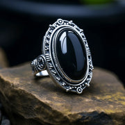 Black Obsidian Adjustable Ring - Grounding & Healing | Brahmatells - BrahmatellsStore