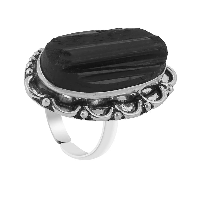 Black Obsidian Adjustable Ring - Grounding & Healing | Brahmatells - BrahmatellsStore
