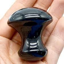 Black Obsidian Gua Sha: Mushroom Shaped Facial Tool | Brahmatells - BrahmatellsStore