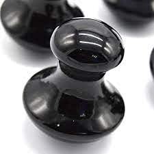 Black Obsidian Gua Sha: Mushroom Shaped Facial Tool | Brahmatells - BrahmatellsStore