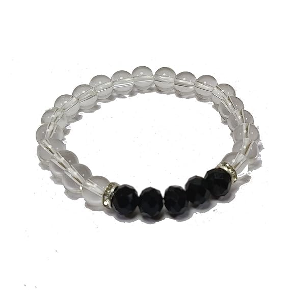 Black Obsidian Healing Bracelet - 8mm Round Cut Beads - BrahmatellsStore