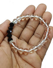 Black Obsidian Healing Bracelet - 8mm Round Cut Beads - BrahmatellsStore