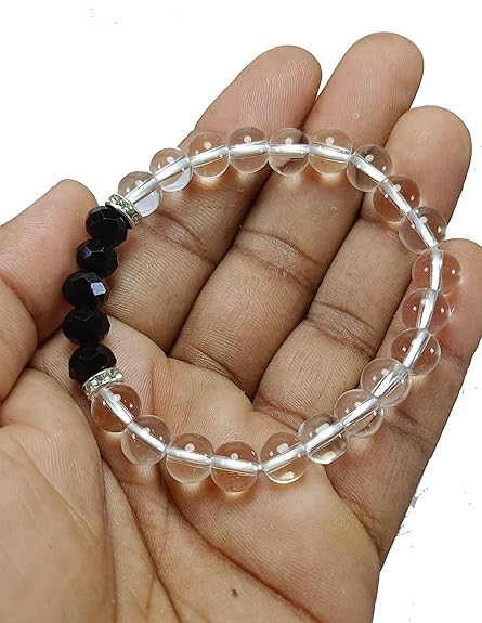 Black Obsidian Healing Bracelet - 8mm Round Cut Beads - BrahmatellsStore