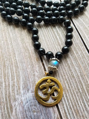 Black Tourmaline & Labradorite Empath Protection Mala | Spiritual Harmony | Brahmatells - BrahmatellsStore