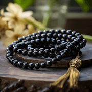 Black Tourmaline Mala Beads for Protection & Grounding | Brahmatells - BrahmatellsStore