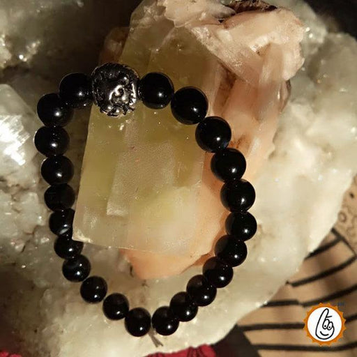 Black Tourmaline Protection Bracelet with Buddha Charm | Brahmatells - BrahmatellsStore