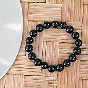 Black Tourmaline Reiki Healing Bracelet - 8mm Diamond Cut Beads - BrahmatellsStore