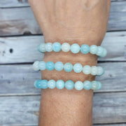 Blue Aragonite Bead Bracelet for Mindful Serenity | Brahmatells - BrahmatellsStore