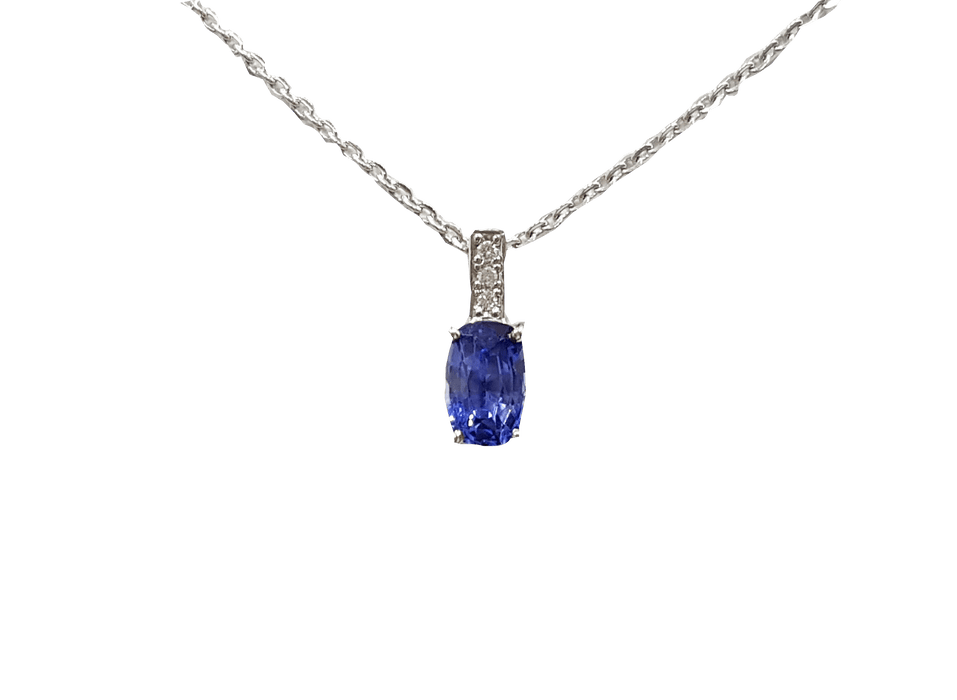 Blue Sapphire Berry-Blue Pendant: Saturn's Elegance | Brahmatells - BrahmatellsStore